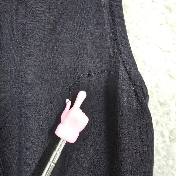 Eileen Fisher Black Maxi Dress Large Tie Back Sleeveless Minimalist Casual READ - Picture 7 of 14